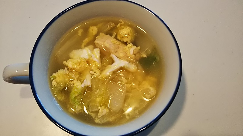 料理レシピ 白菜と鶏ささみの卵スープ 5分でできる簡単料理 副業 筋トレやって人生が変わった Nobu Life